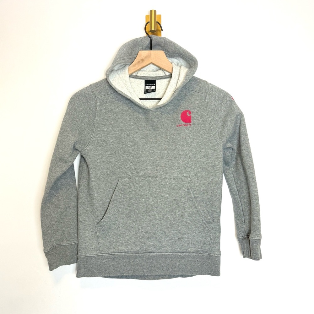 Girls Carhartt Gray Hoodie with Classic Pullover Style L